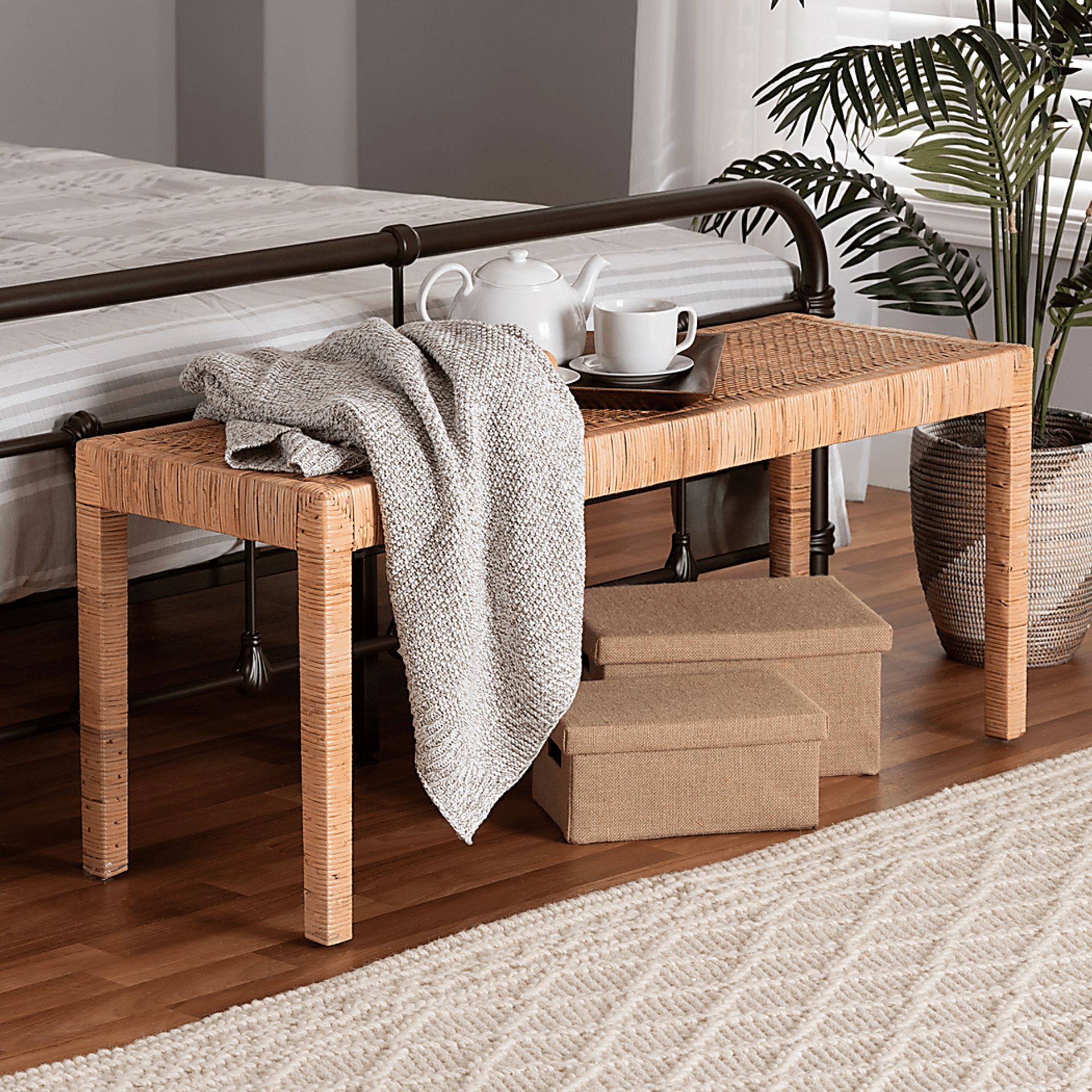 Ackerly Brown Long Bench - Image 2