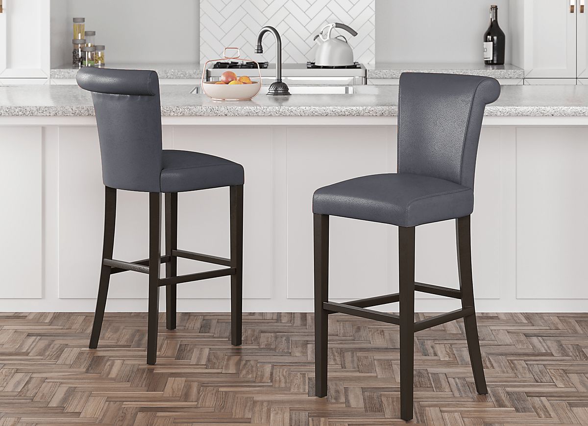 Ackerson Way Brown Dark Wood Gray Barstool, Set Of 2 | Rooms to Go