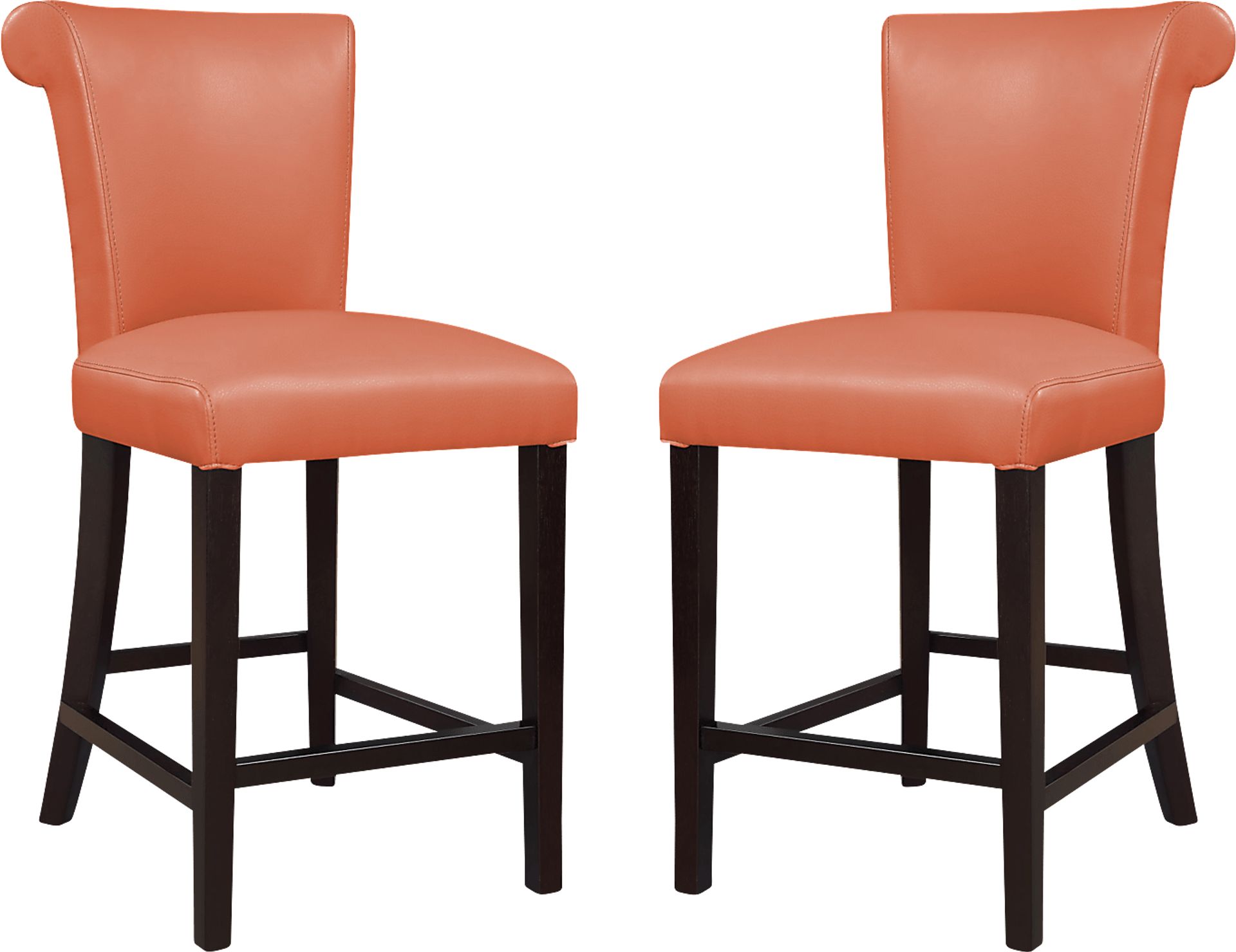 Ackerson Way Orange Counter Height Stool, Set of 2 - Image 1