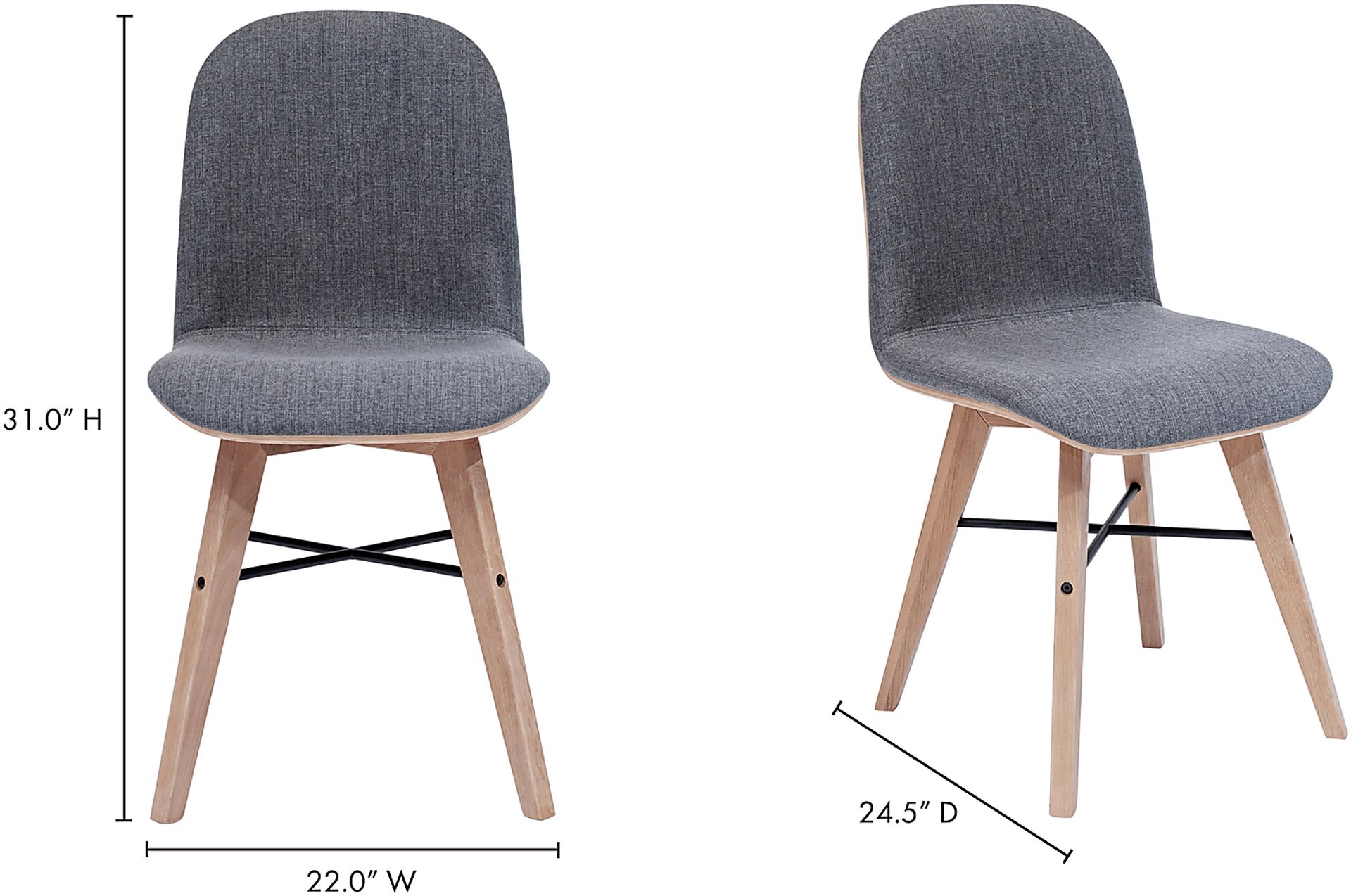Acklam Gray Side Chair, Set of 2 - Image 15