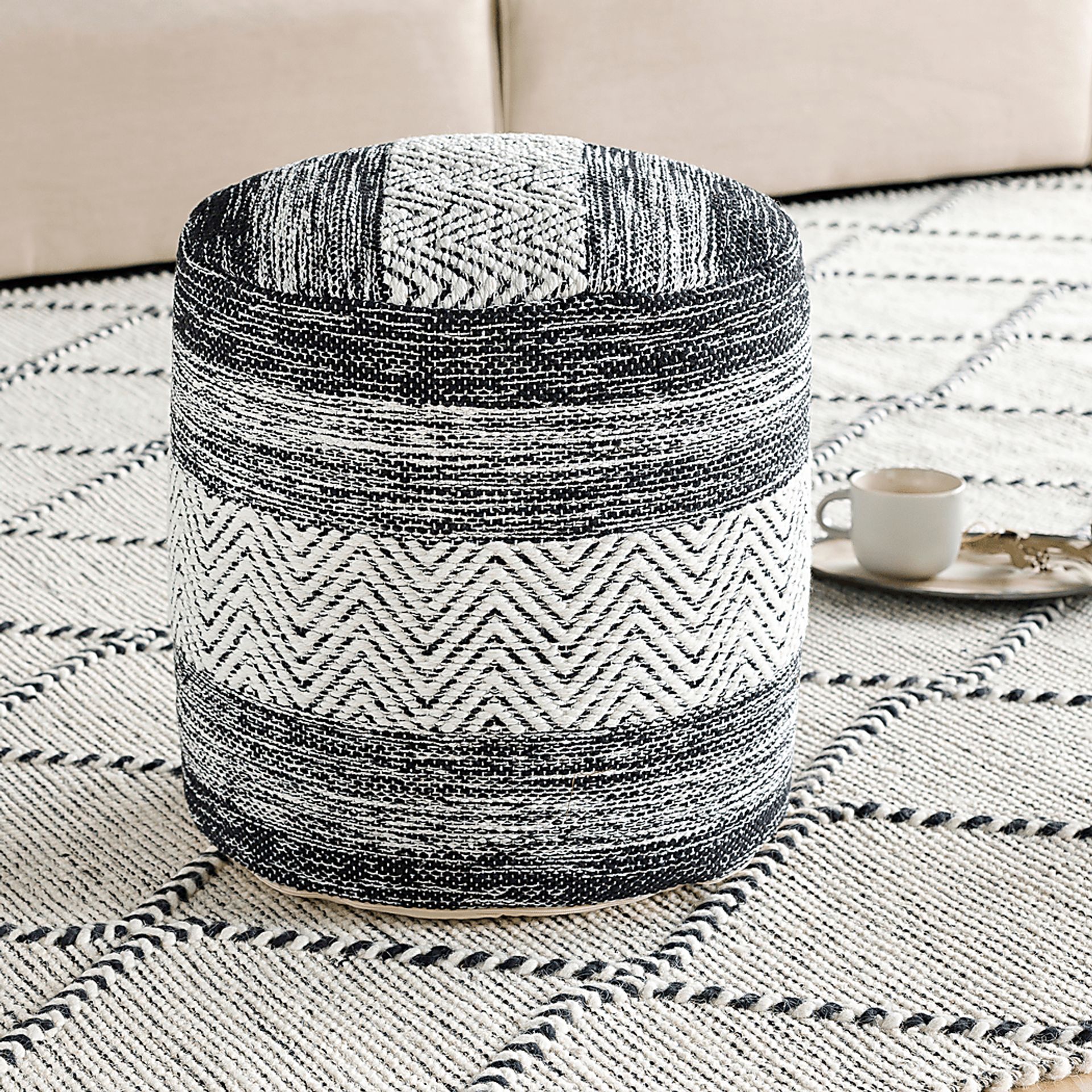 Ackrow Black Ottoman - Image 6