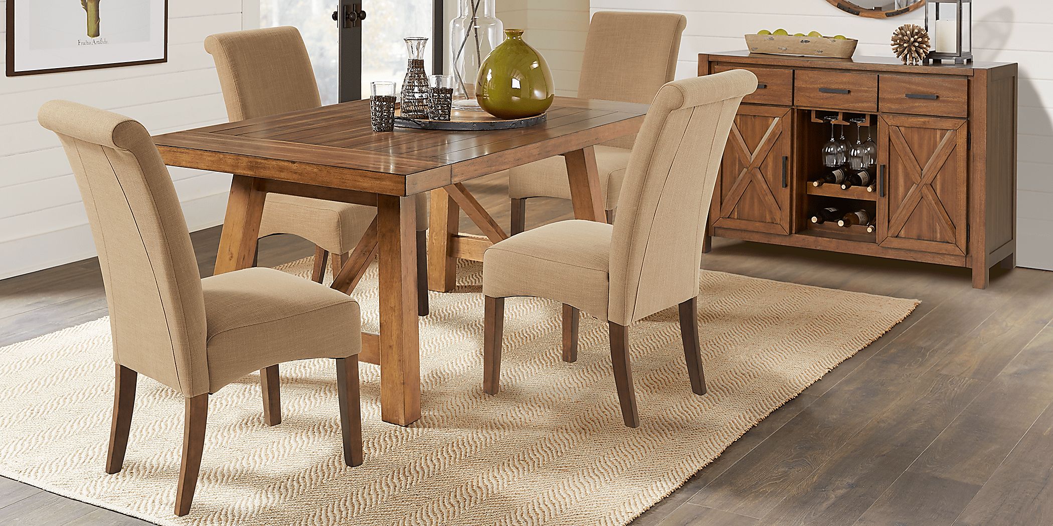 Acorn Cottage Brown 5 Pc Dining Room with Brown Chairs Rooms To Go