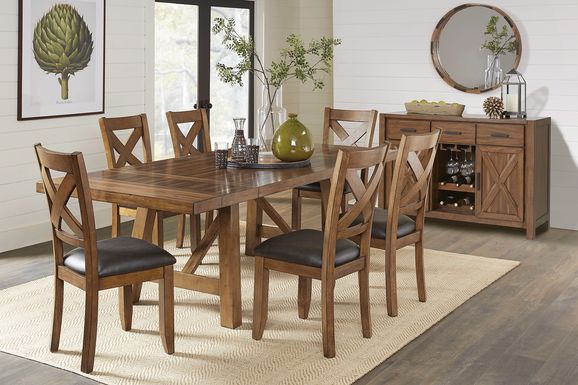 Acorn Cottage Brown 5 Pc Dining Room with X-Back Chairs