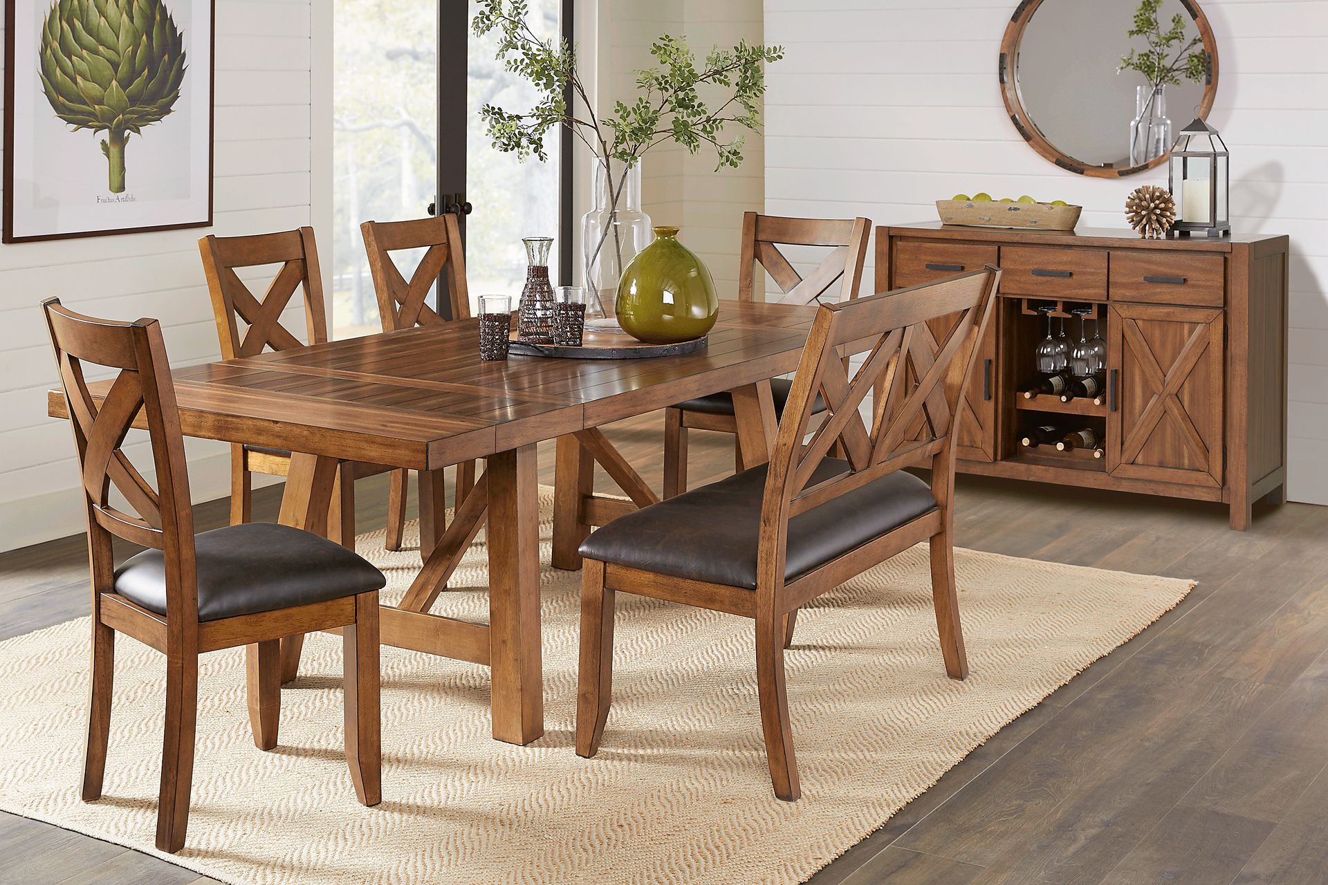 Acorn Cottage Brown 6 Pc Dining Room - Image 1