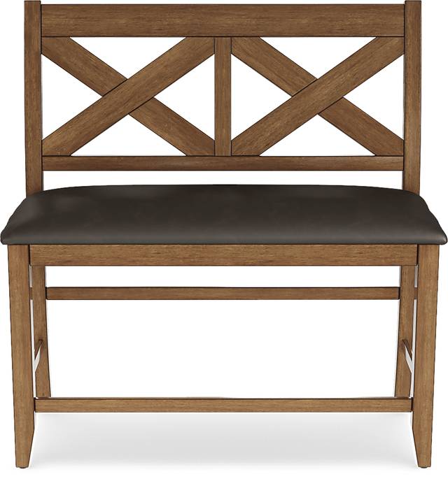 Acorn Cottage Brown Counter Height Bench - Thumbnail - Image 2