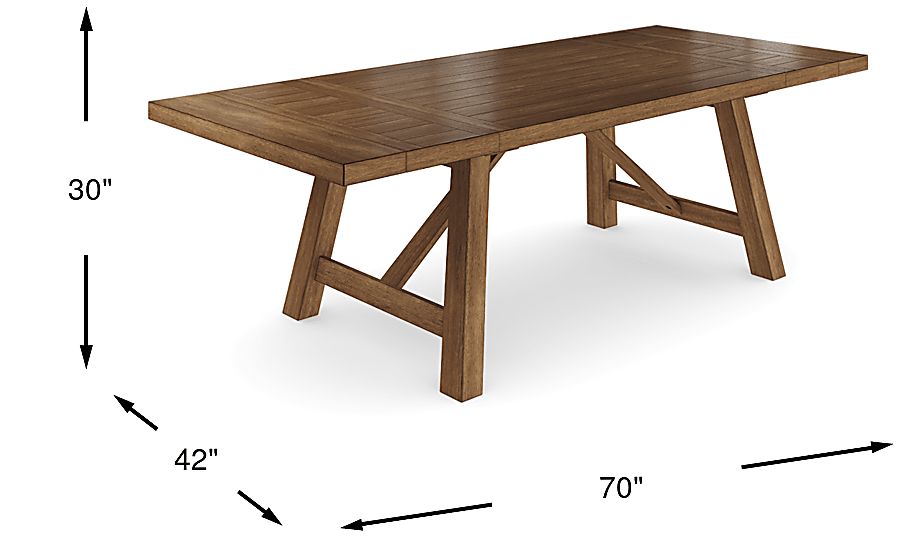 Acorn Cottage Brown Rectangle Trestle Dining Table - Rooms To Go