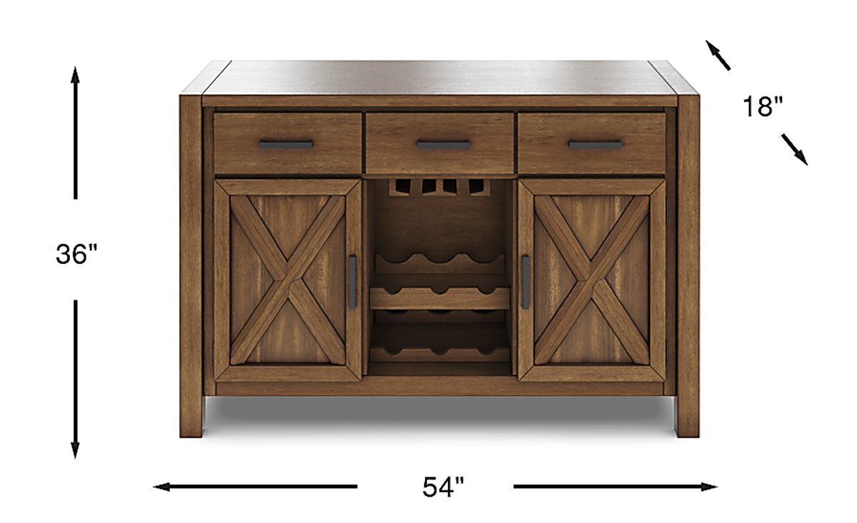 Acorn Cottage Brown Dark Wood Server | Rooms to Go