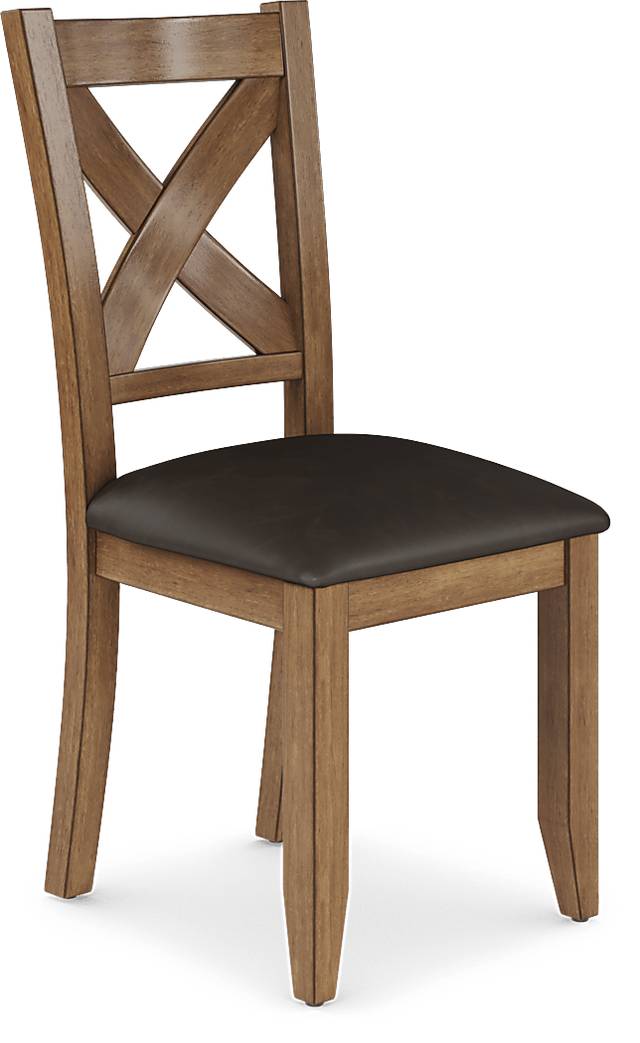 Acorn Cottage Brown X-Back Side Chair - Thumbnail - Image 1