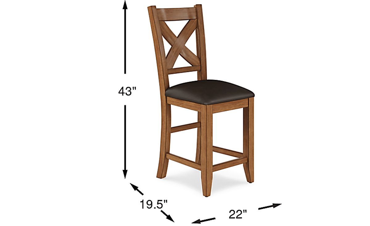Acorn Cottage Brown Dark Wood Stool | Rooms to Go