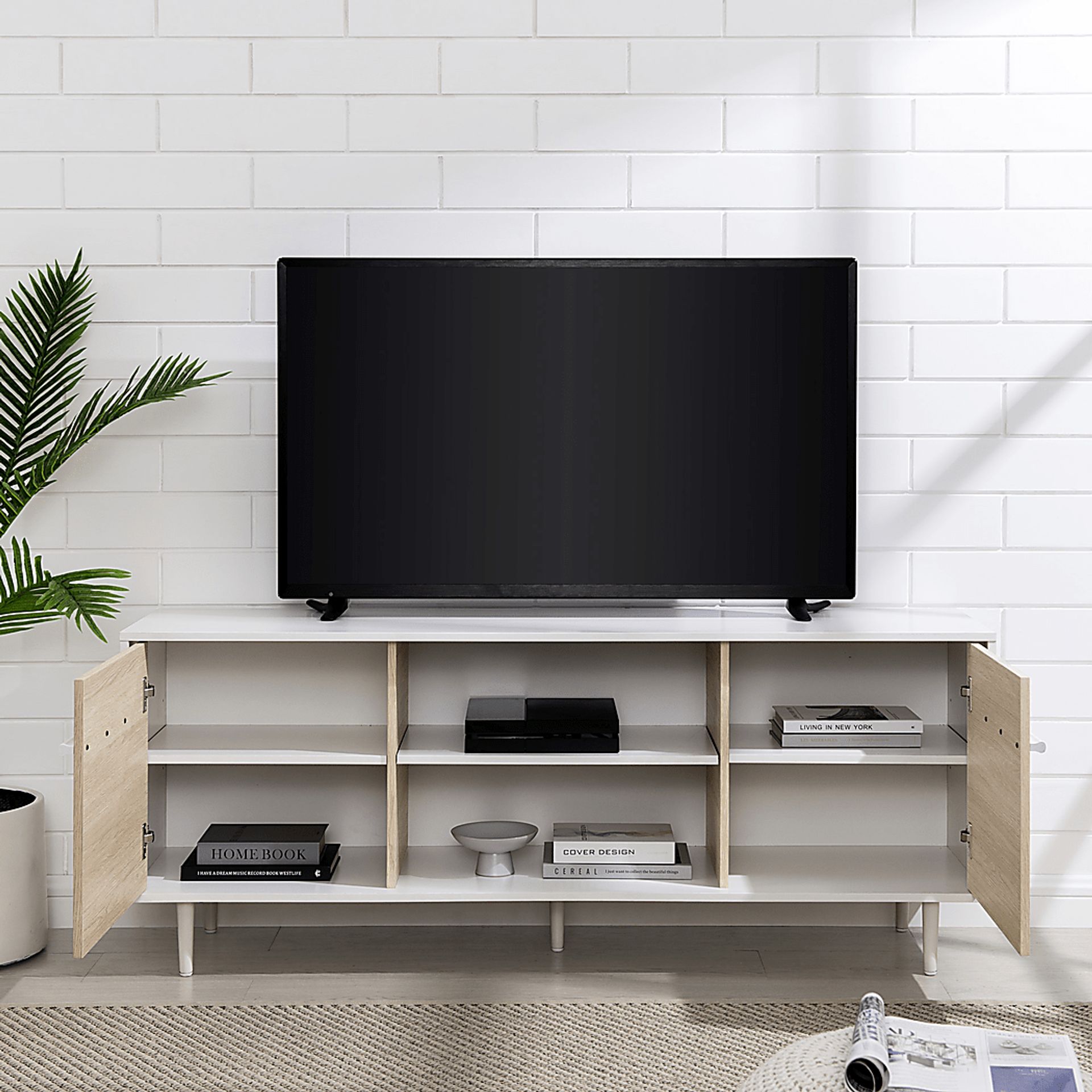 Acrone White 60" TV Console - Image 3