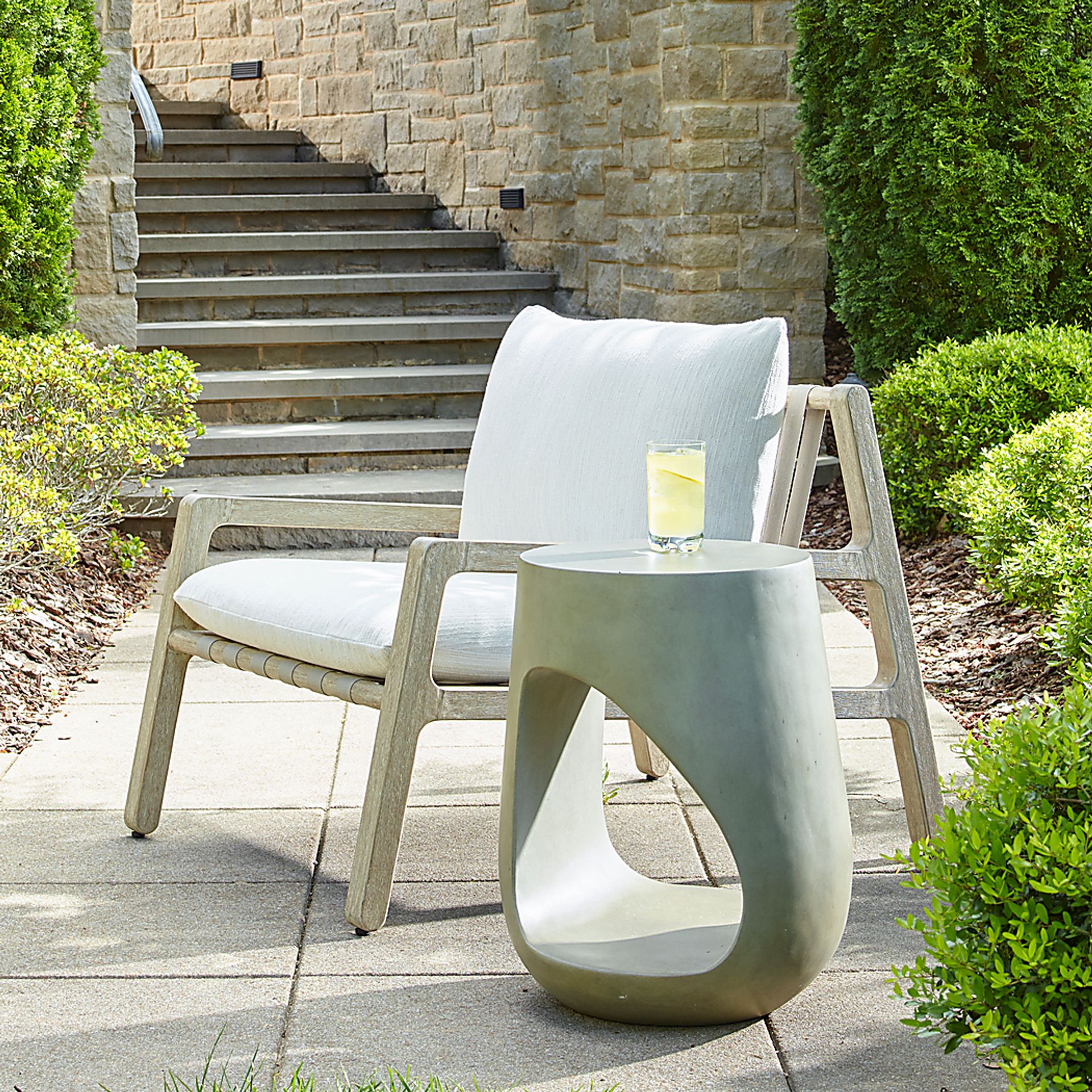 Adaha Beige Outdoor End Table - Image 3