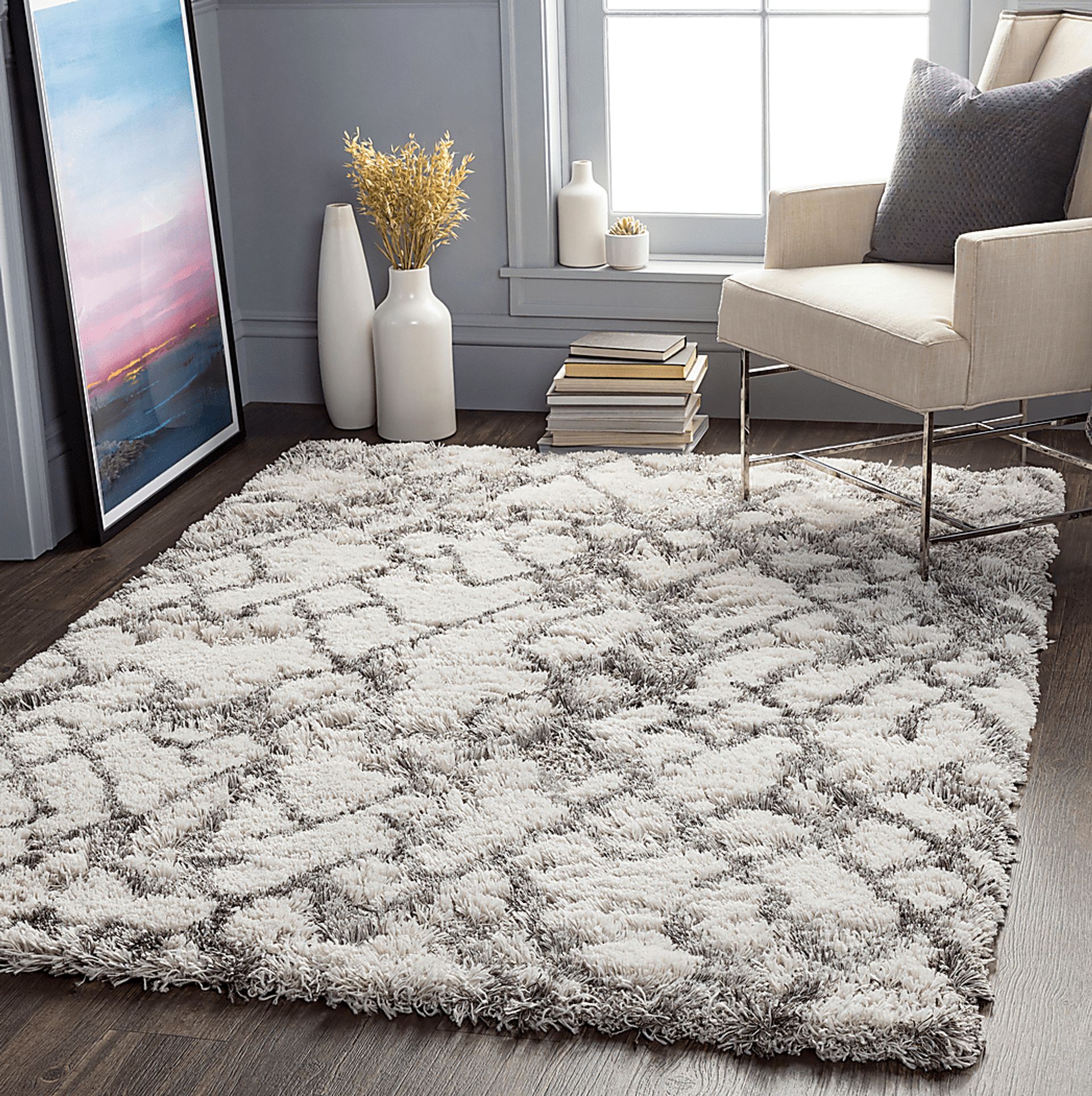 Adaira White 5'3 x 7' Rug - Image 5