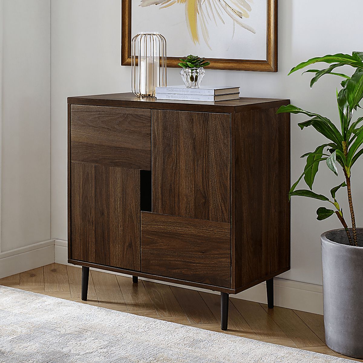 Adak Cove Brown Dark Wood Accent Cabinet | Rooms to Go