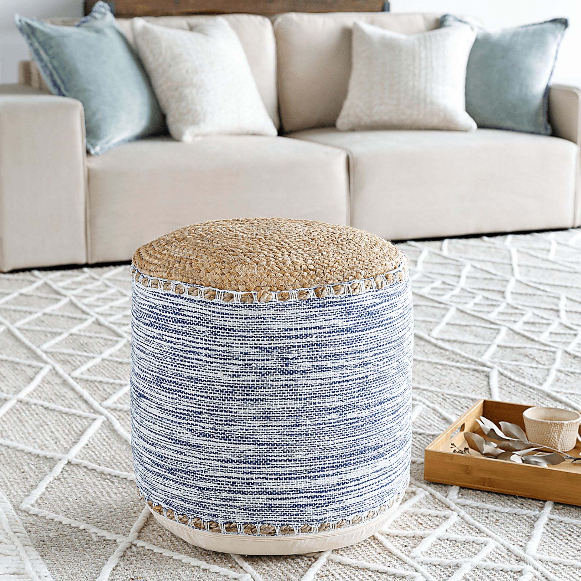 Adamede Navy Ottoman - Image 2
