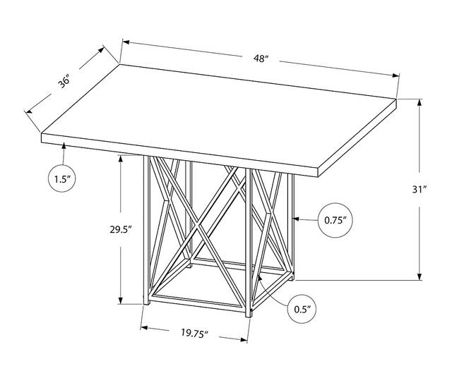 Addine Brown Dining Table - Thumbnail - Image 3