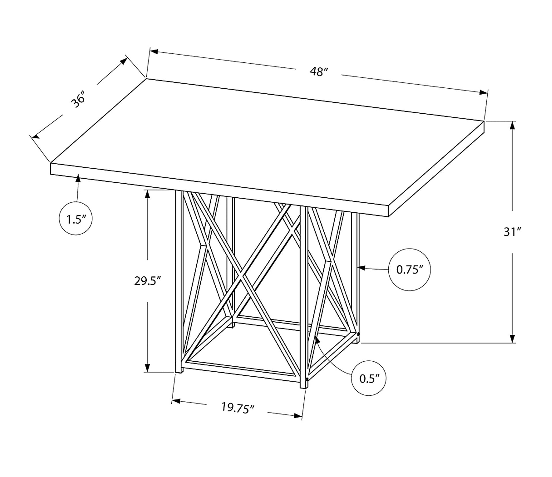 Addine Brown Dining Table - Image 3