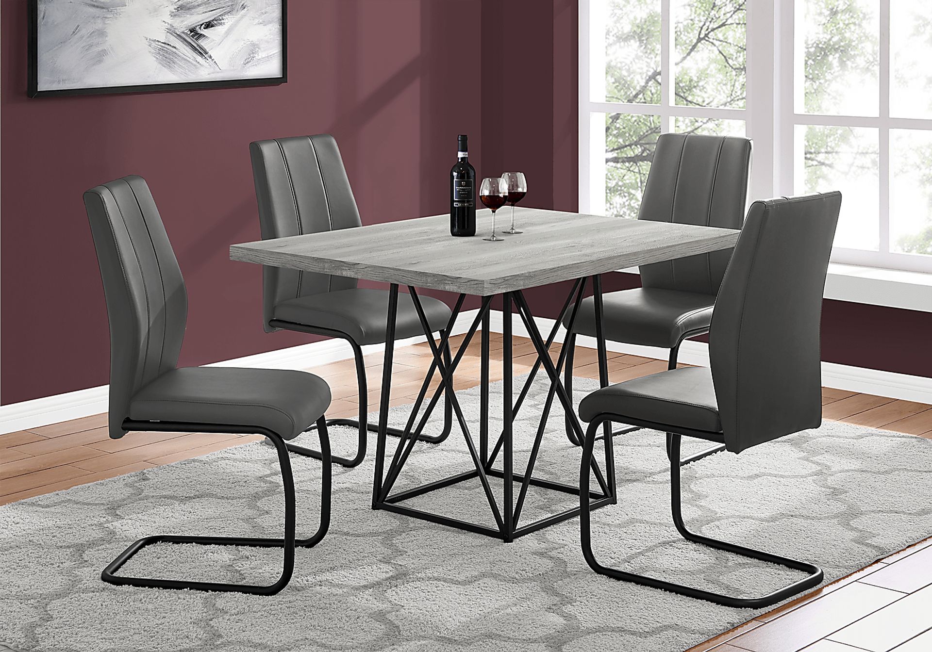 Addine Gray Dining Table - Image 2