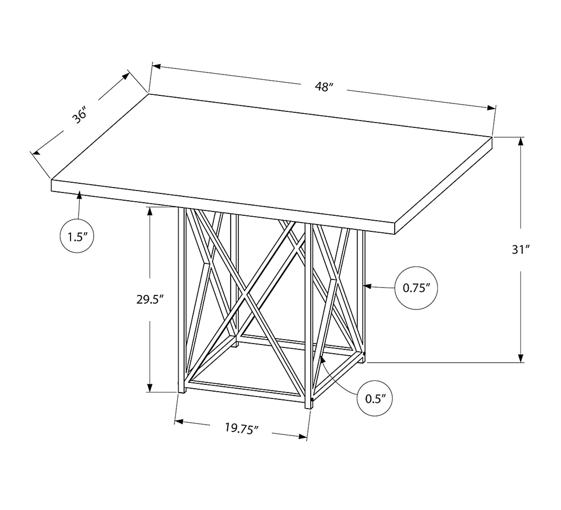 Addine Gray Dining Table - Image 3