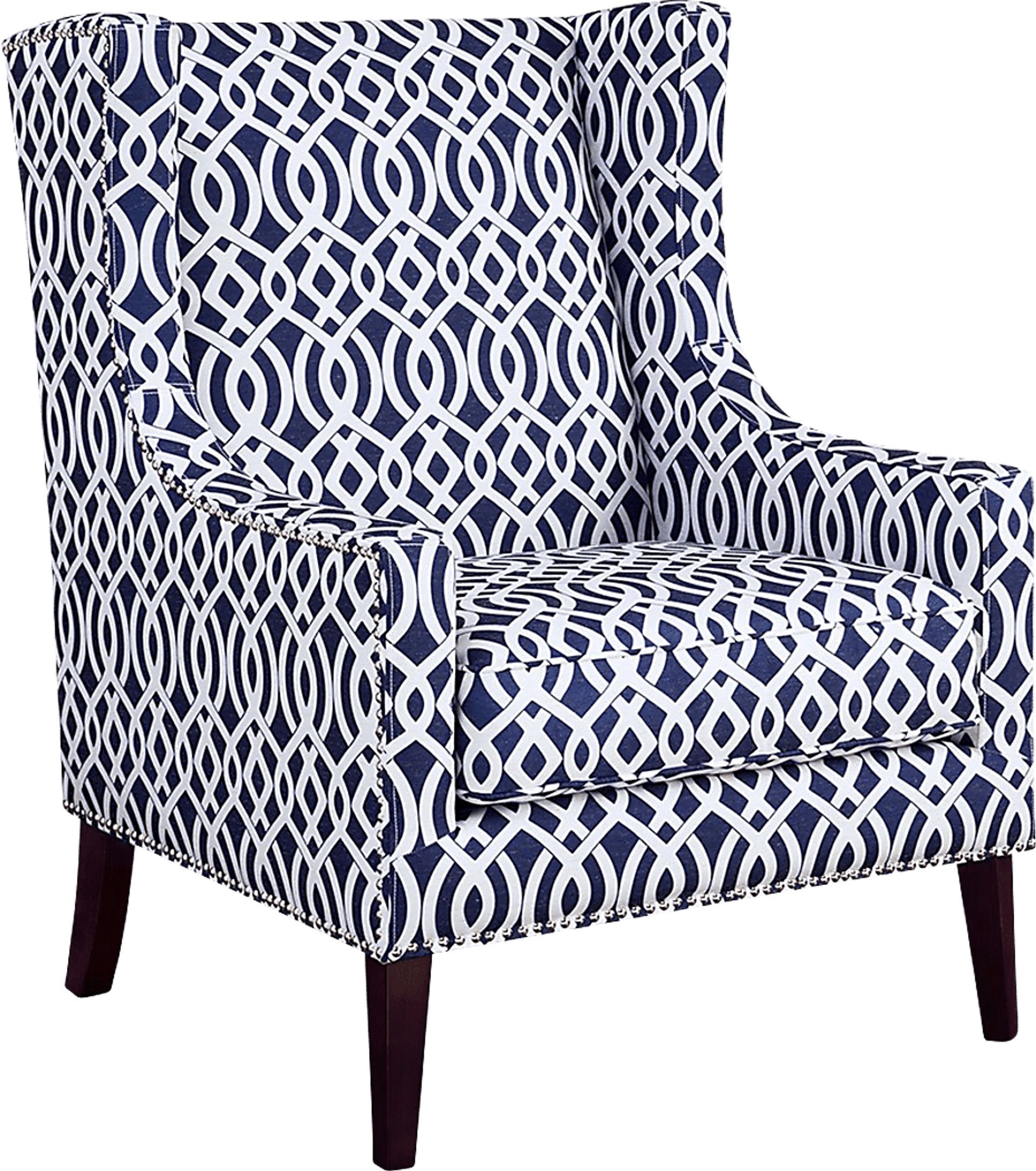 Addington Blue Print Accent Chair - Image 1