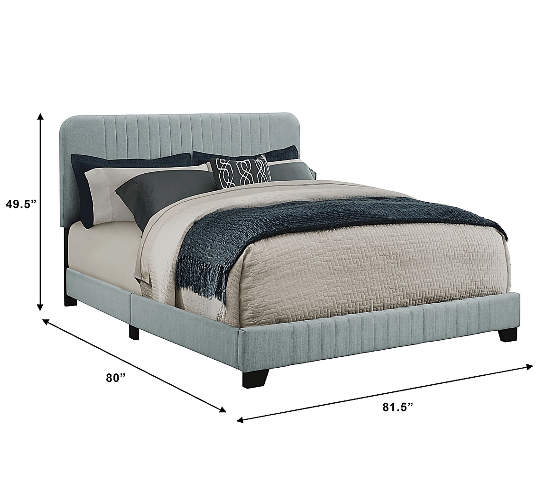 Addison Avenue Blue King Upholstered Bed - Image 8