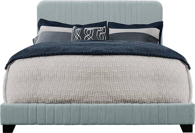 Addison Avenue Blue King Upholstered Bed - Thumbnail - Image 1