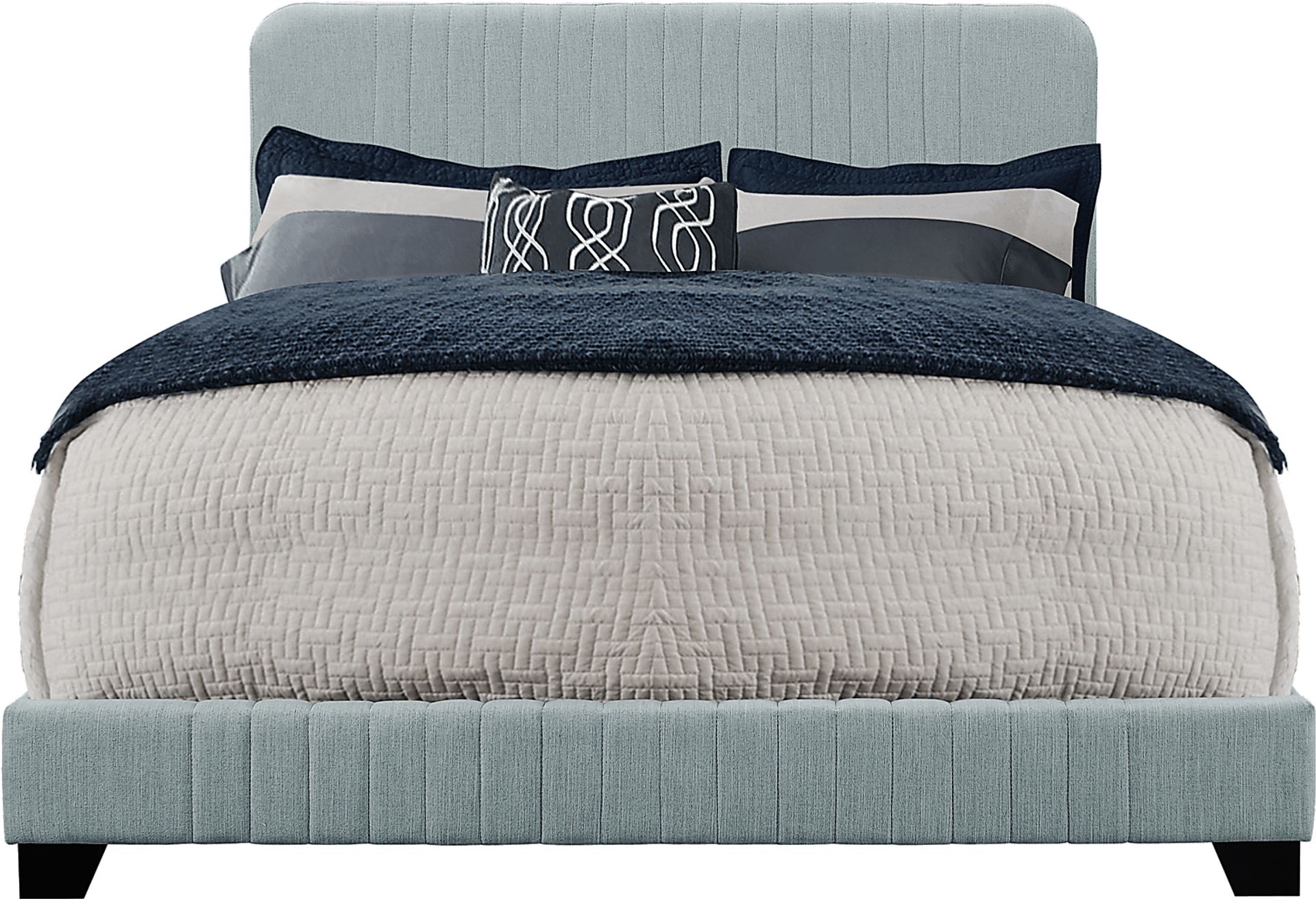 Addison Avenue Blue King Upholstered Bed - Image 1