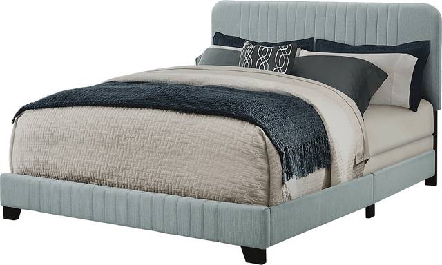 Addison Avenue Blue Queen Upholstered Bed - Thumbnail - Image 3