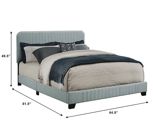 Addison Avenue Blue Queen Upholstered Bed - Thumbnail - Image 9