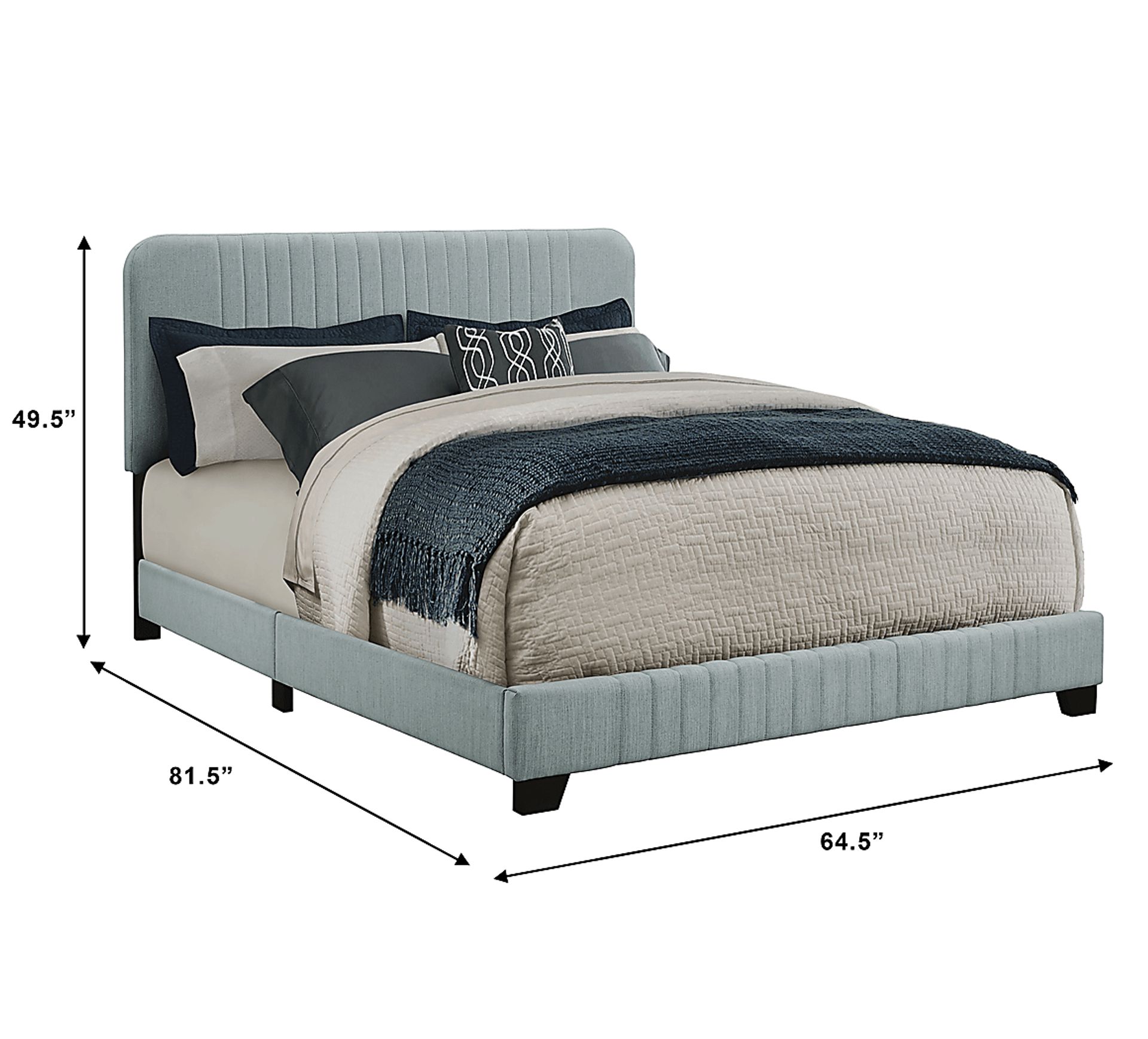 Addison Avenue Blue Queen Upholstered Bed - Image 9
