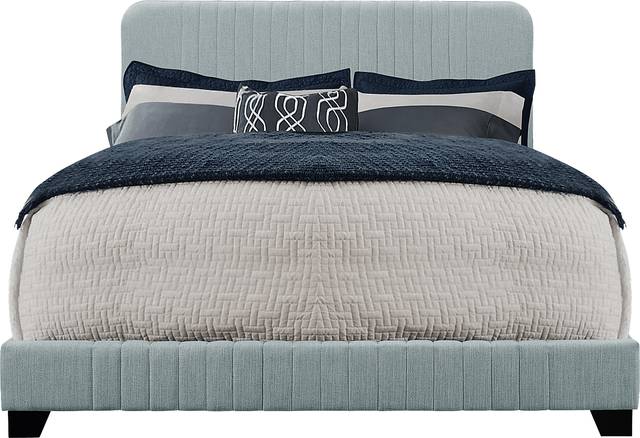 Addison Avenue Blue Queen Upholstered Bed - Thumbnail - Image 1