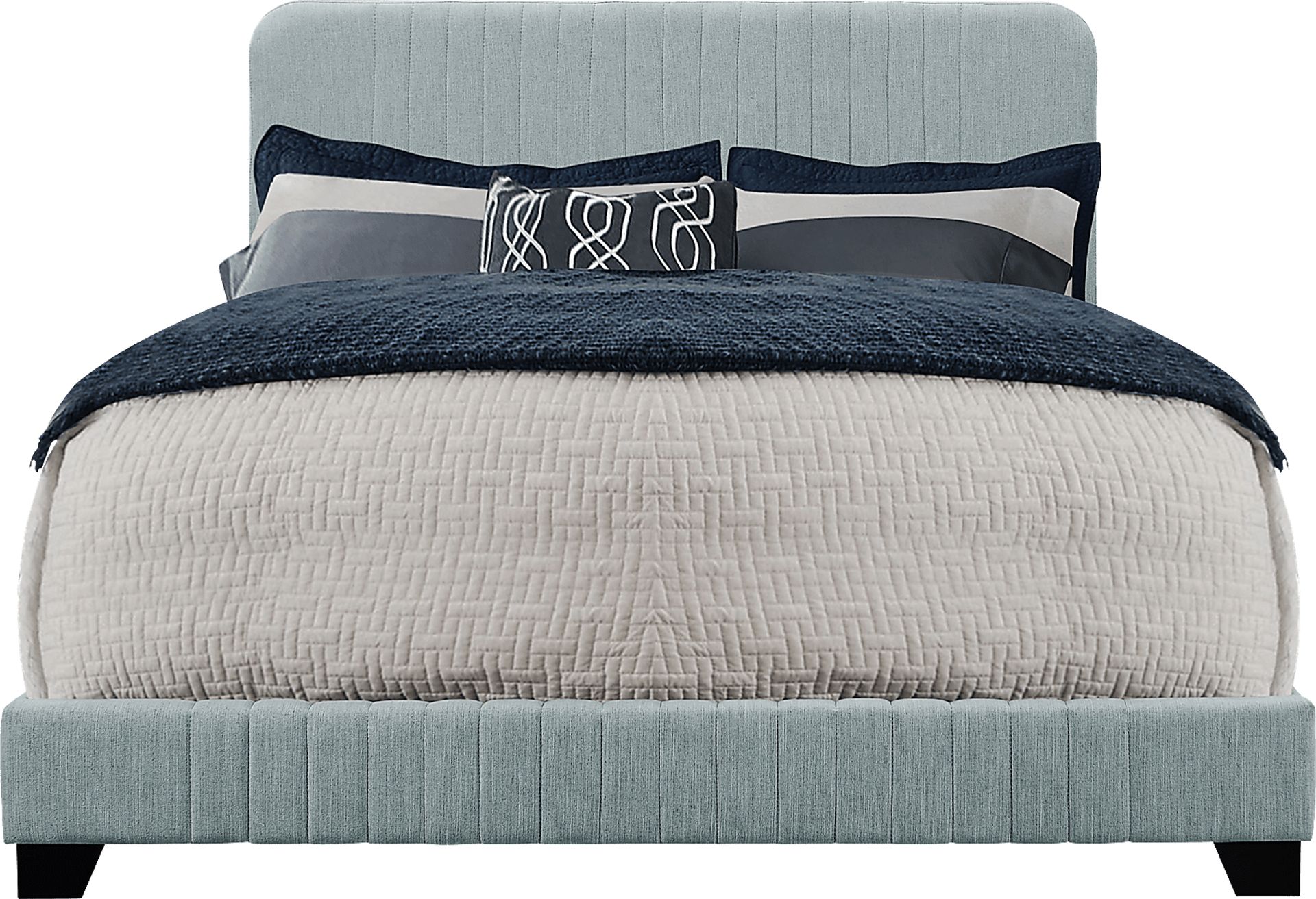 Addison Avenue Blue Queen Upholstered Bed - Image 1