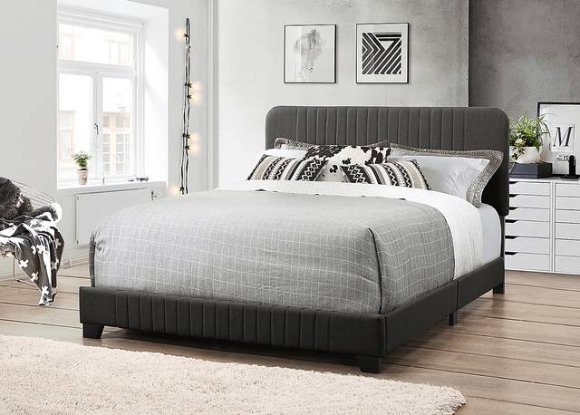 Addison Avenue Gray King Upholstered Bed - Thumbnail - Image 7