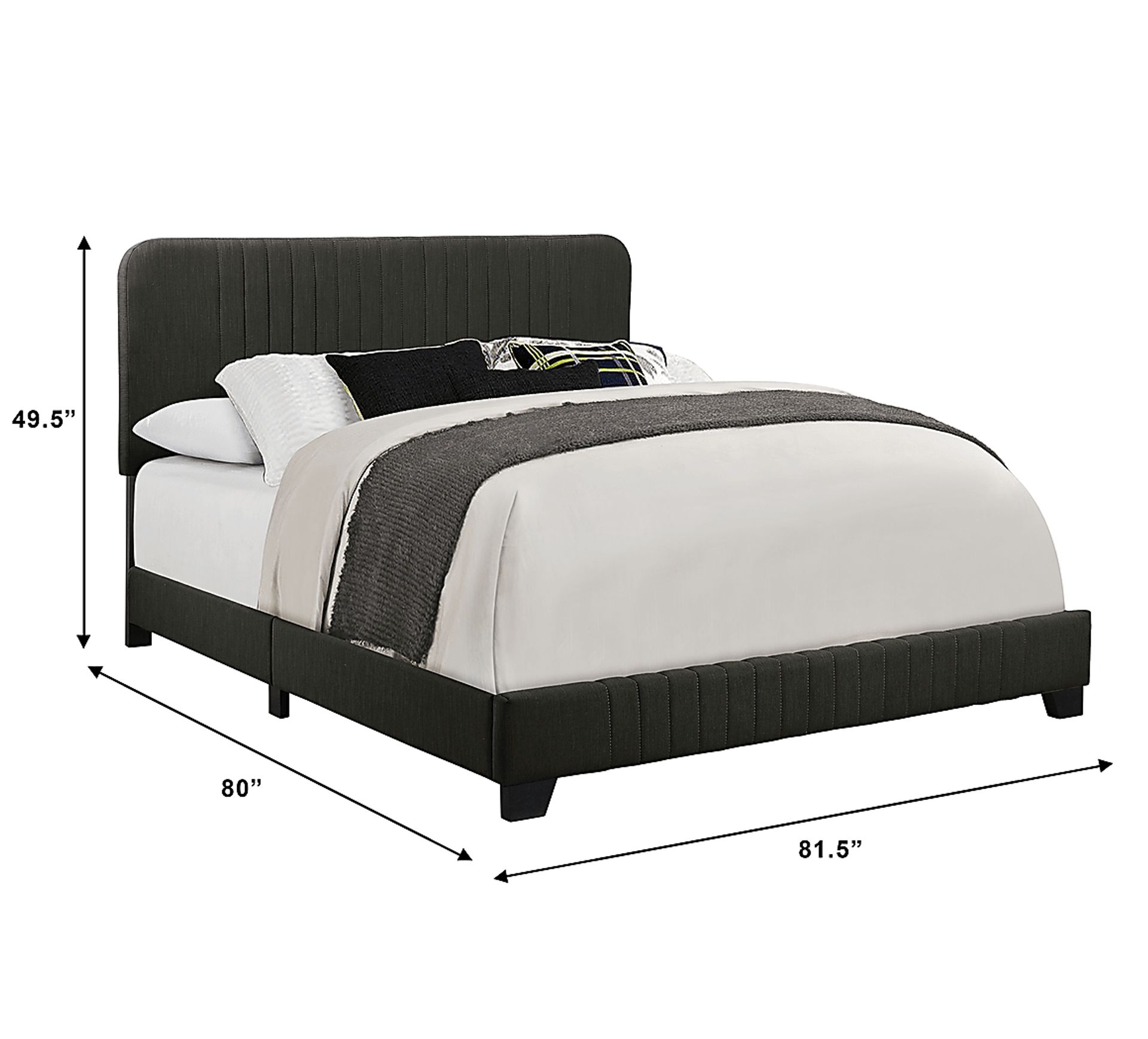 Addison Avenue Gray King Upholstered Bed - Image 8