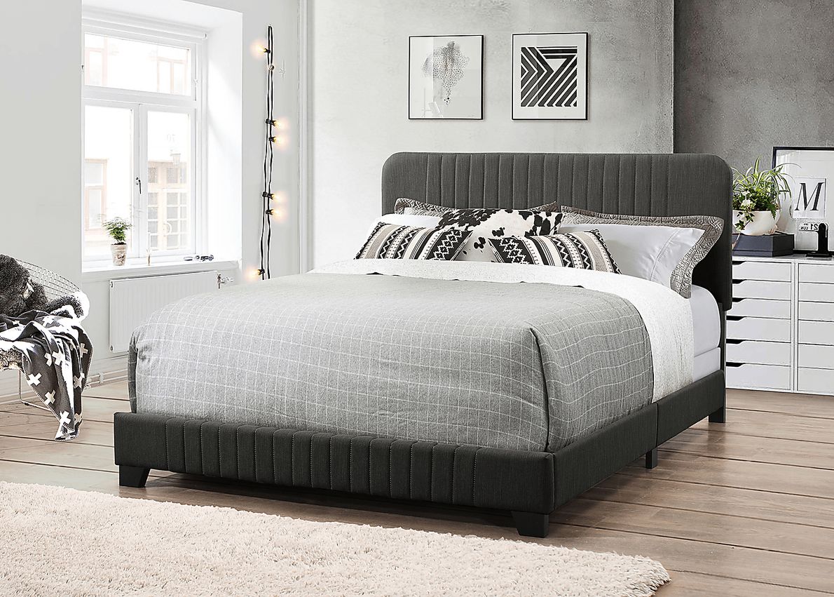 Addison Avenue Gray Queen Upholstered Bed