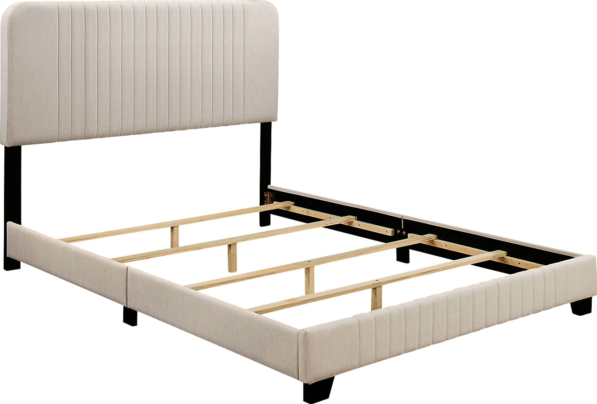 Addison Avenue Beige King Upholstered Bed - Image 3