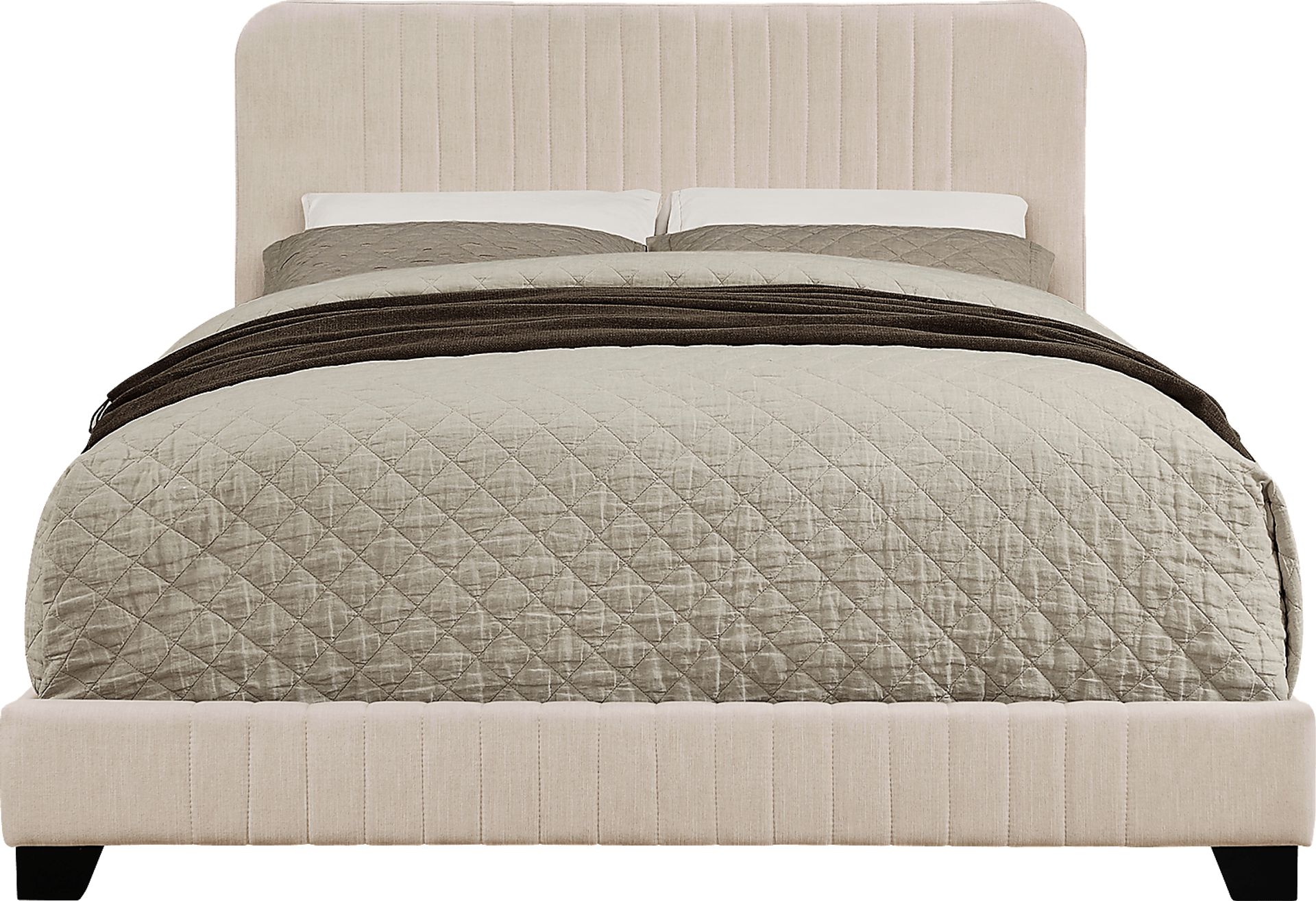Addison Avenue Beige King Upholstered Bed - Image 1
