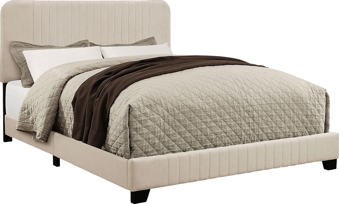 Addison Avenue Beige Queen Upholstered Bed