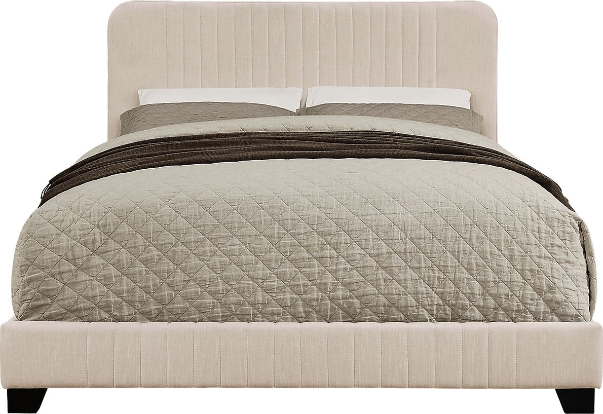Addison Avenue Beige Queen Upholstered Bed