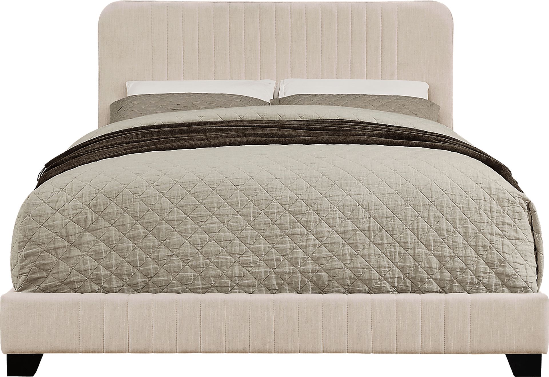 Addison Avenue Beige Queen Upholstered Bed - Image 1