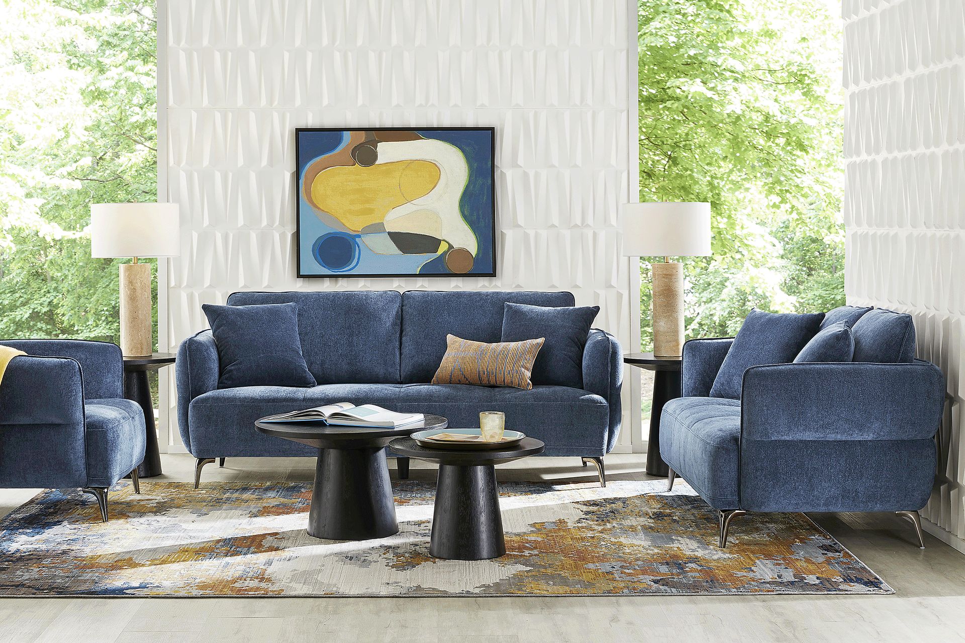 Addison Blue 3 Pc Living Room - Image 1