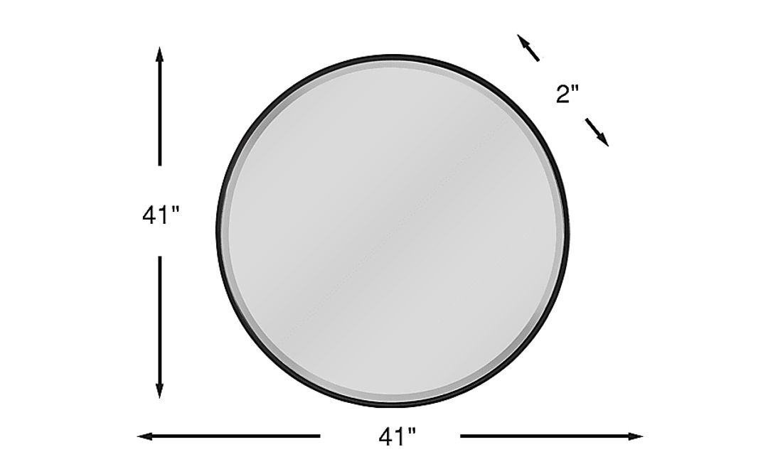 Addison Street Black Round Mirror