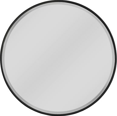 Addison Street Black Round Mirror