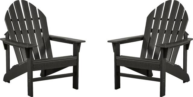 Addy Black Outdoor Adirondack Chair, Set of 2 - Thumbnail - Image 1