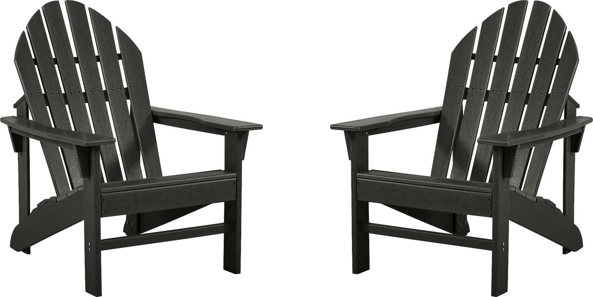 Addy 2 Pc Black Black,colors Synthetic Fabric Outdoor Set Of Chairs 