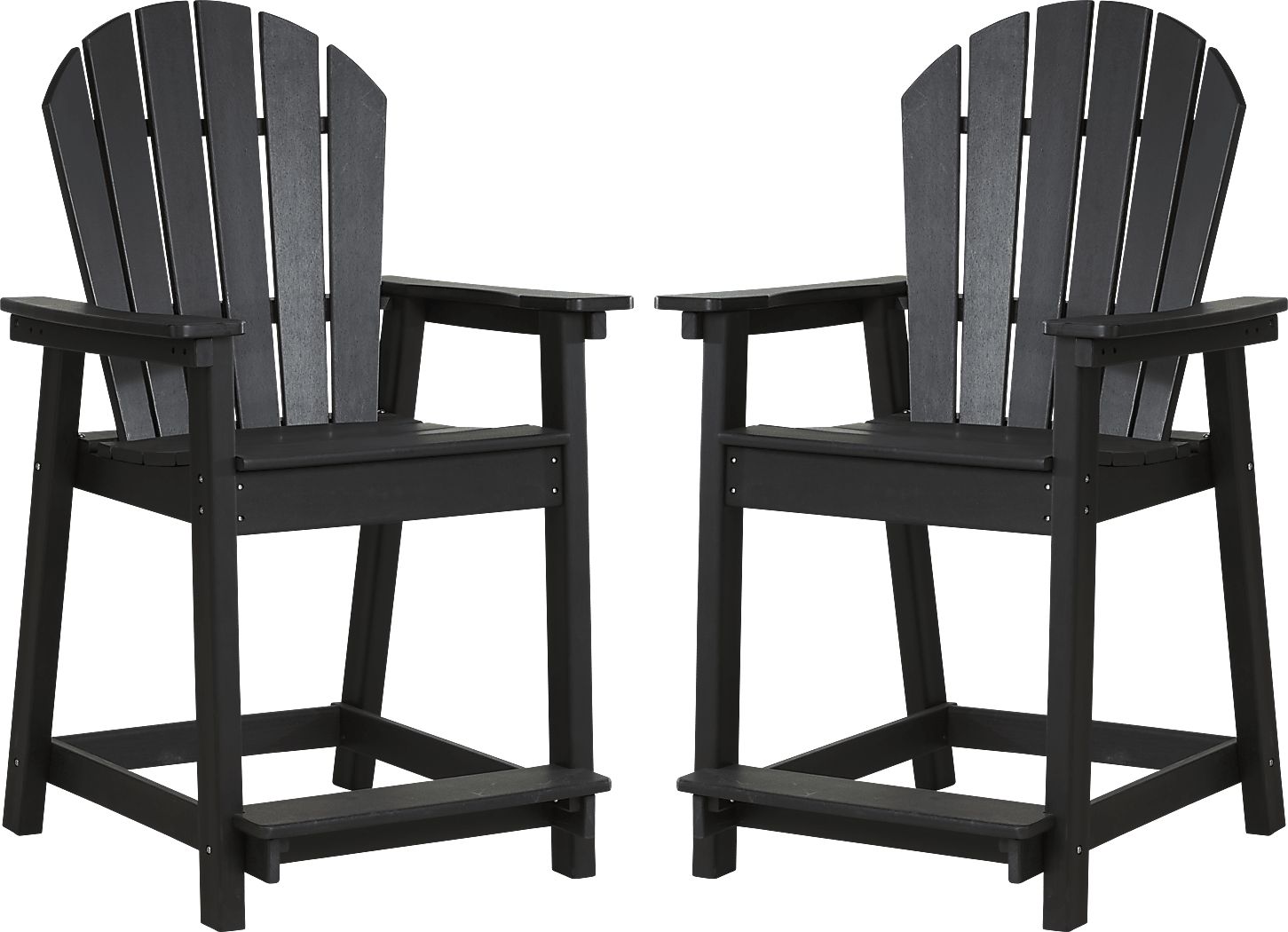 Addy 2 Pc Black Black Colors Synthetic Fabric Outdoor Set Of Barstools   Addy Black Outdoor Balcony Adirondack Stool Set Of 2 7631448P Image Item