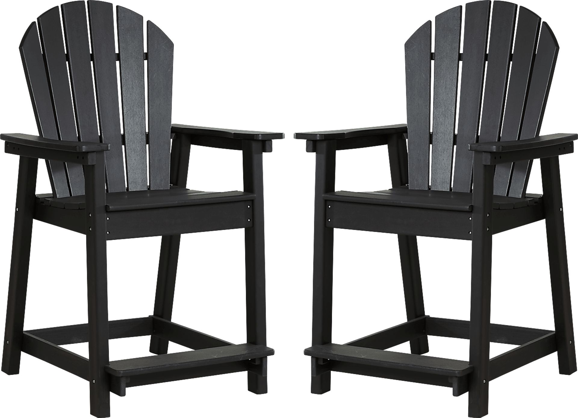Addy Black Outdoor Balcony Adirondack Stool, Set of 2 - Image 1