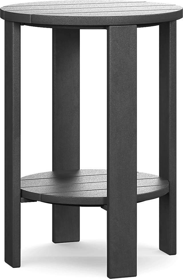 Addy Black Outdoor Balcony Side Table - Thumbnail - Image 1