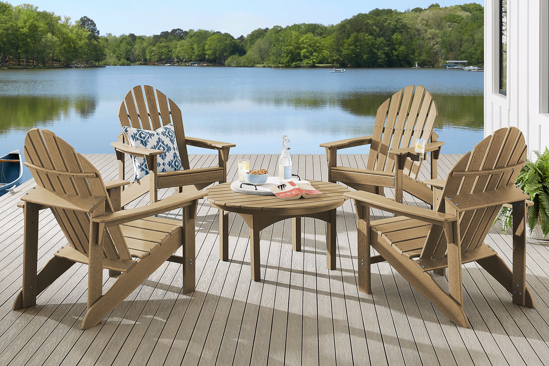 Addy Brown 5 Pc Round Outdoor Chat Seating Set - Image 1