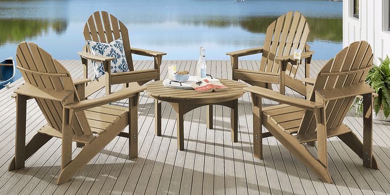 Addy Brown 5 Pc Round Outdoor Chat Seating Set