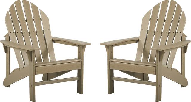 Addy Brown Outdoor Adirondack Chair, Set of 2 - Thumbnail - Image 1